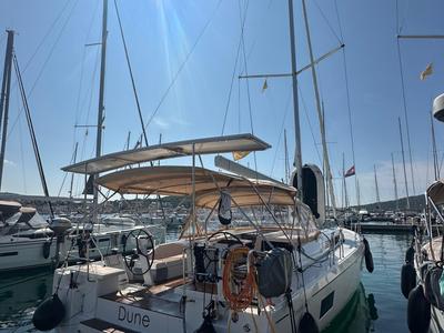 Deck of Dune, a Beneteau Oceanis 51.1 sailboat at Općina Rogoznica, Croatia