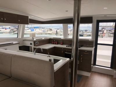 Galley of Joyous, a Bali 4.2 catamaran at Mai Khao, Thailand