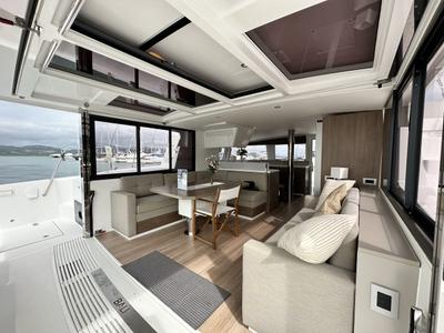 Salon of Joyous, a Bali 4.2 catamaran at Mai Khao, Thailand