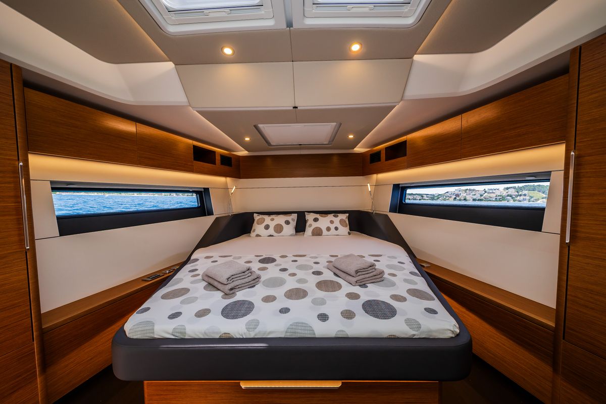 Cabin on Darling Ow, a Hanse Yachts Hanse 510 sailboat at Seget Donji, Croatia
