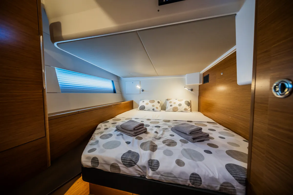 Cabin on Darling Ow, a Hanse Yachts Hanse 510 sailboat at Seget Donji, Croatia