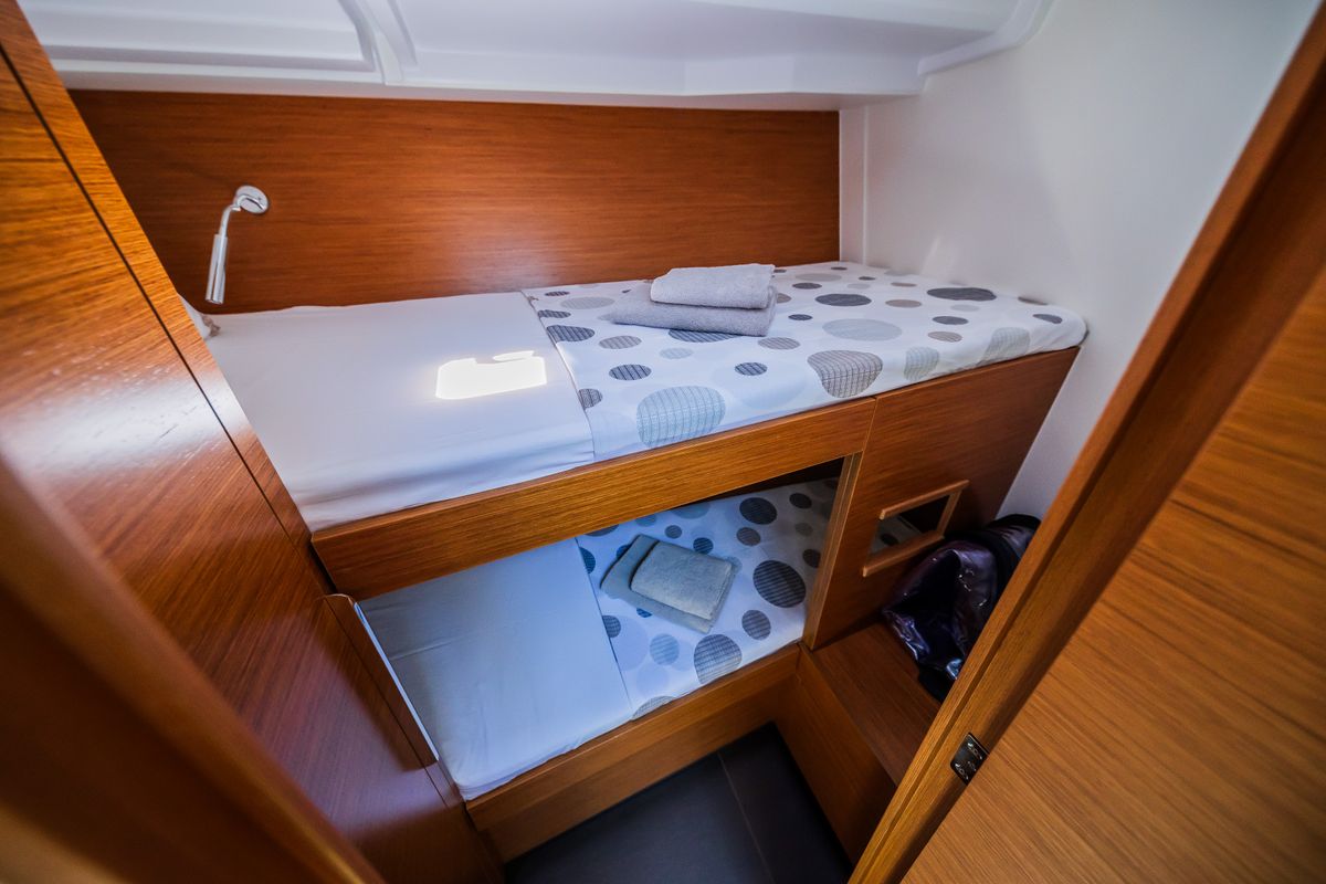 Cabin on Darling Ow, a Hanse Yachts Hanse 510 sailboat at Seget Donji, Croatia