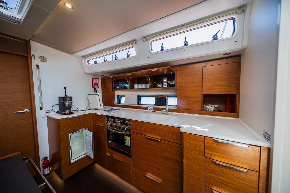 Galley of Darling Ow, a Hanse Yachts Hanse 510 sailboat at Seget Donji, Croatia