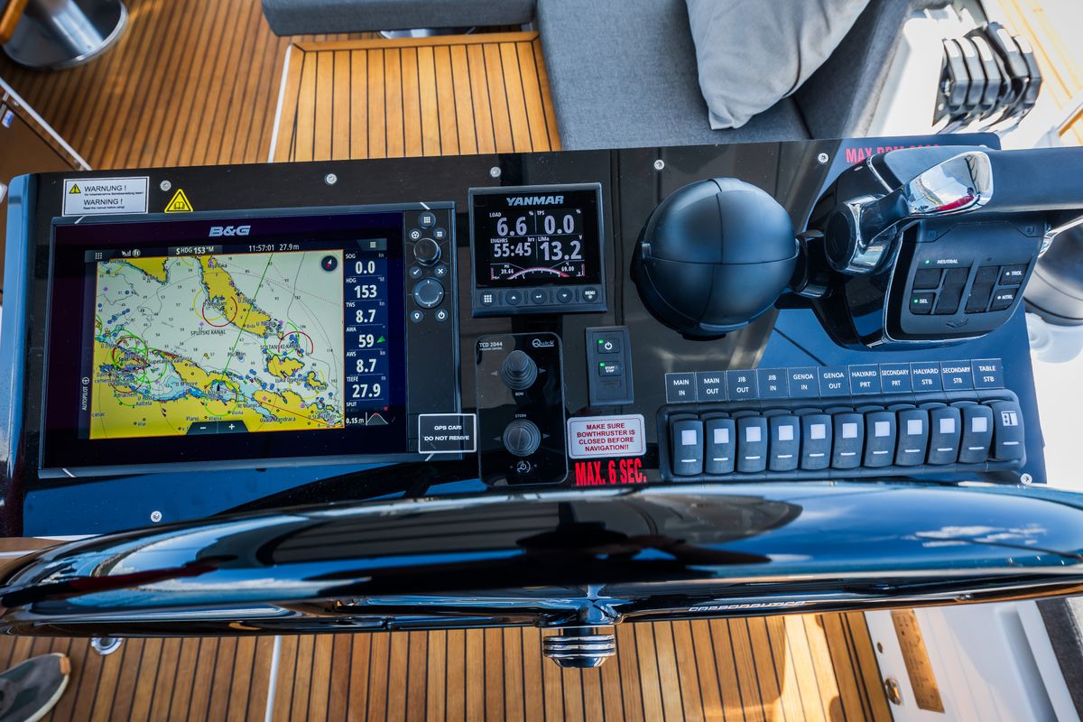 Darling Ow, a Hanse Yachts Hanse 510 sailboat at Seget Donji, Croatia