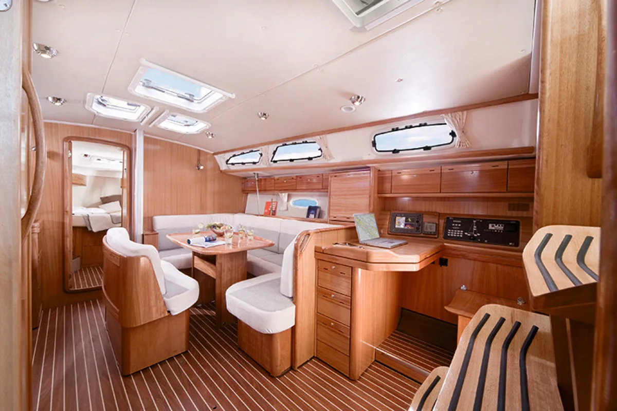 Salon of Ariadni, a Bavaria Cruiser 46 sailboat at Municipal Unit of Lefkada, Greece