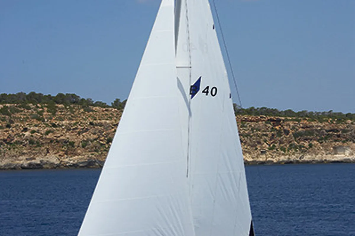 Exterior view of Ariadni, a Bavaria Cruiser 46 sailboat at Municipal Unit of Lefkada, Greece