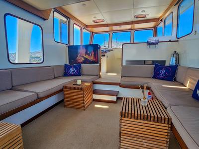 Salon of Sevill, a Gulet Custom built 183 yacht at Bodrum, Turkey