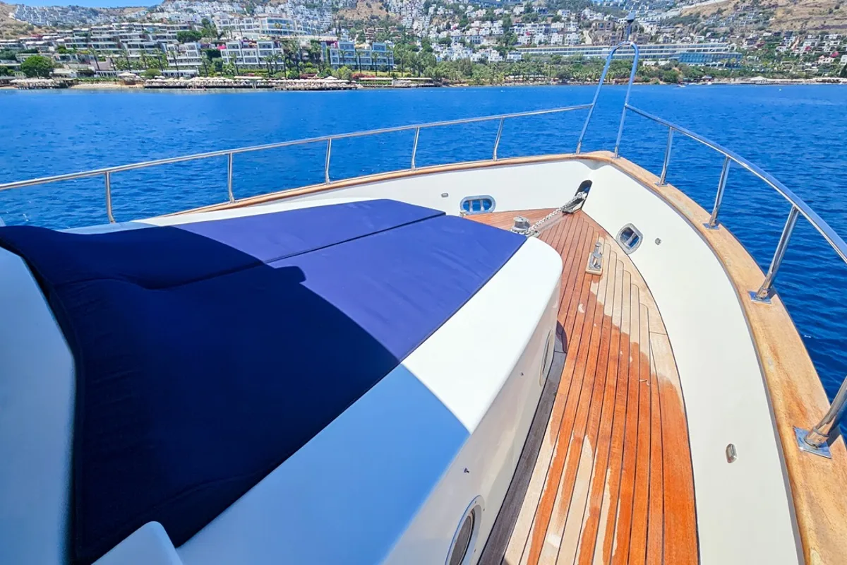 Deck of Sevill, a Gulet Custom built 183 yacht at Bodrum, Turkey