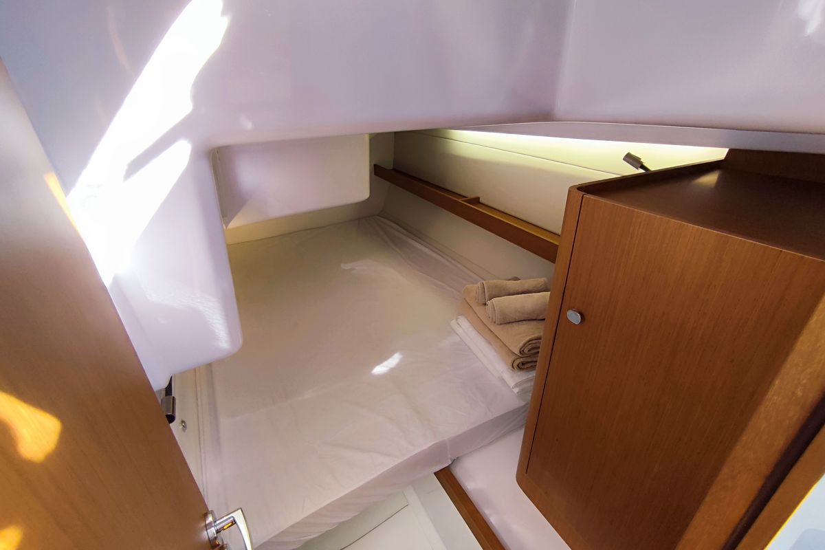 Cabin on Fizzy, a Beneteau First 36 sailboat at Lavreotiki Municipal Unit, Greece