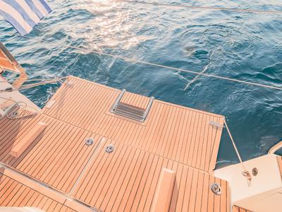 Salon of Emotion, a Jeanneau Sun Odyssey 410 sailboat at Lavreotiki Municipal Unit, Greece