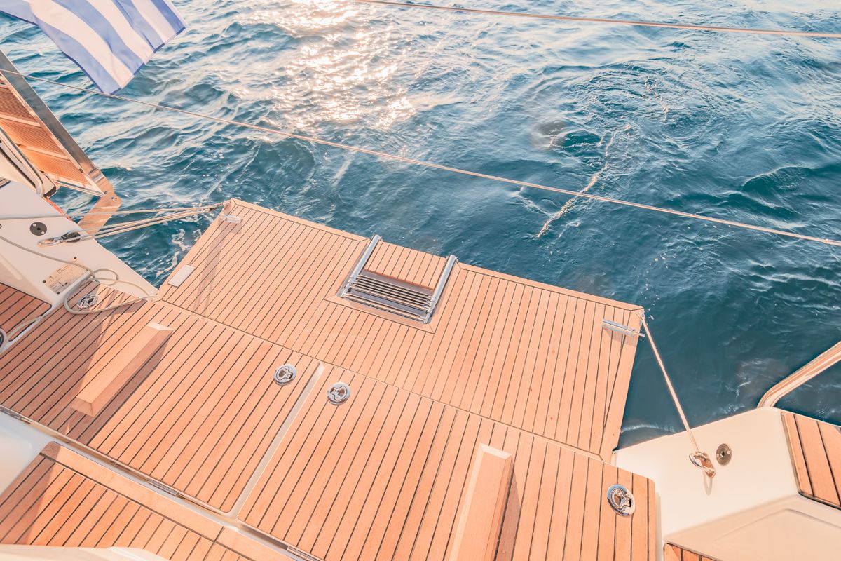 Salon of Emotion, a Jeanneau Sun Odyssey 410 sailboat at Lavreotiki Municipal Unit, Greece