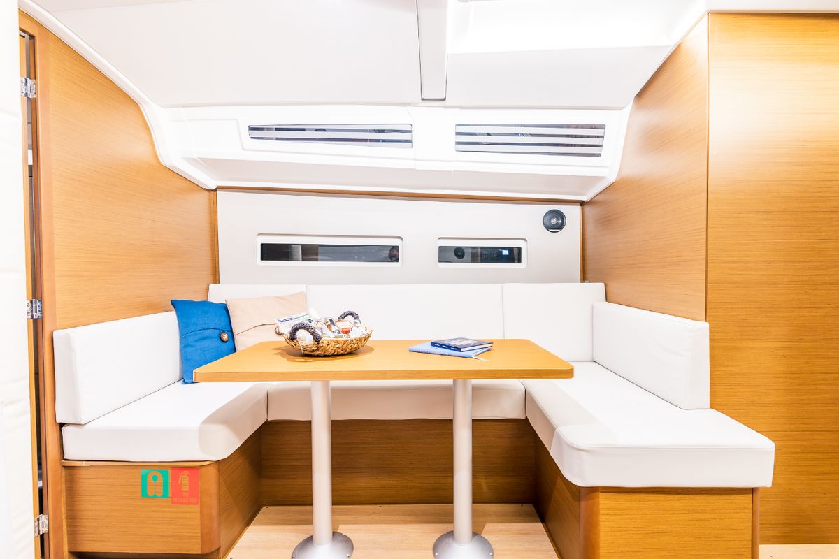 Salon of Emotion, a Jeanneau Sun Odyssey 410 sailboat at Lavreotiki Municipal Unit, Greece