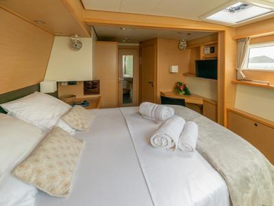 Cabin on Ever III, a Lagoon 560 catamaran at Ajaccio, France