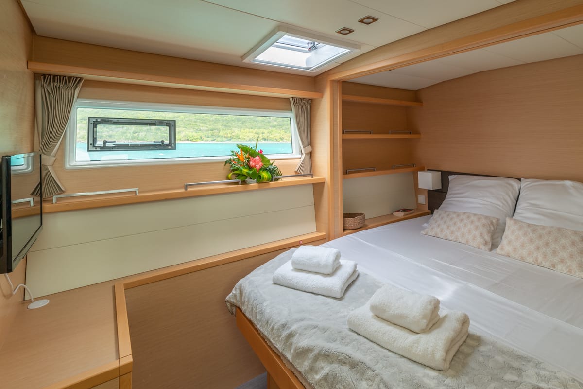 Cabin on Ever III, a Lagoon 560 catamaran at Ajaccio, France