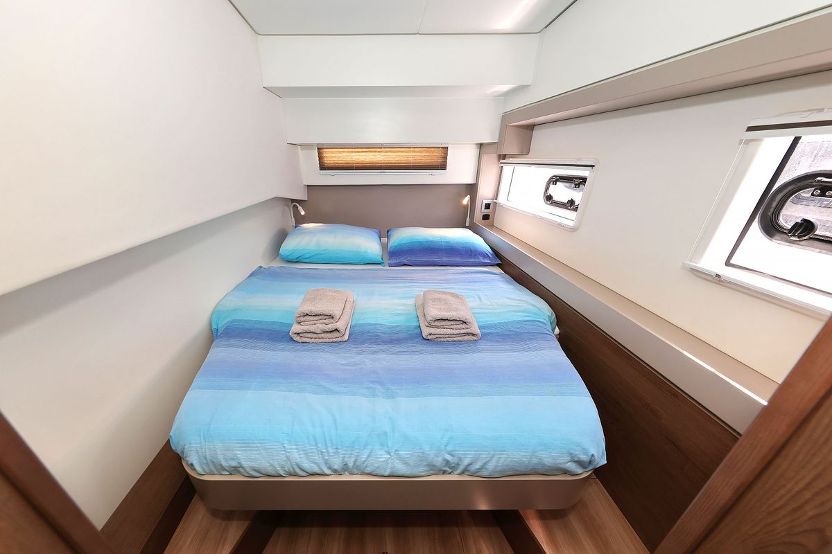 Cabin on Aglaia, a Bali 4.2 catamaran at Dubrovnik, Croatia