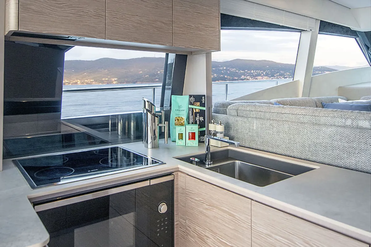Galley of Anna, a Ferretti Yachts 500 yacht at Podstrana - Miljevac, Croatia