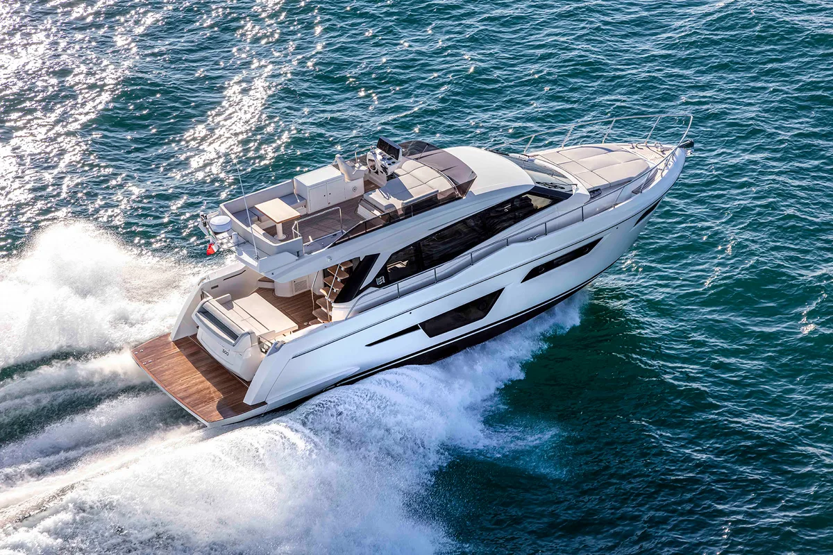 Exterior view of Anna, a Ferretti Yachts 500 yacht at Podstrana - Miljevac, Croatia