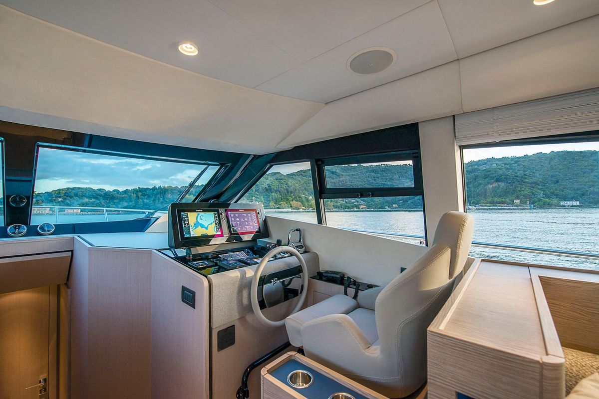 Cockpit of Anna, a Ferretti Yachts 500 yacht at Podstrana - Miljevac, Croatia