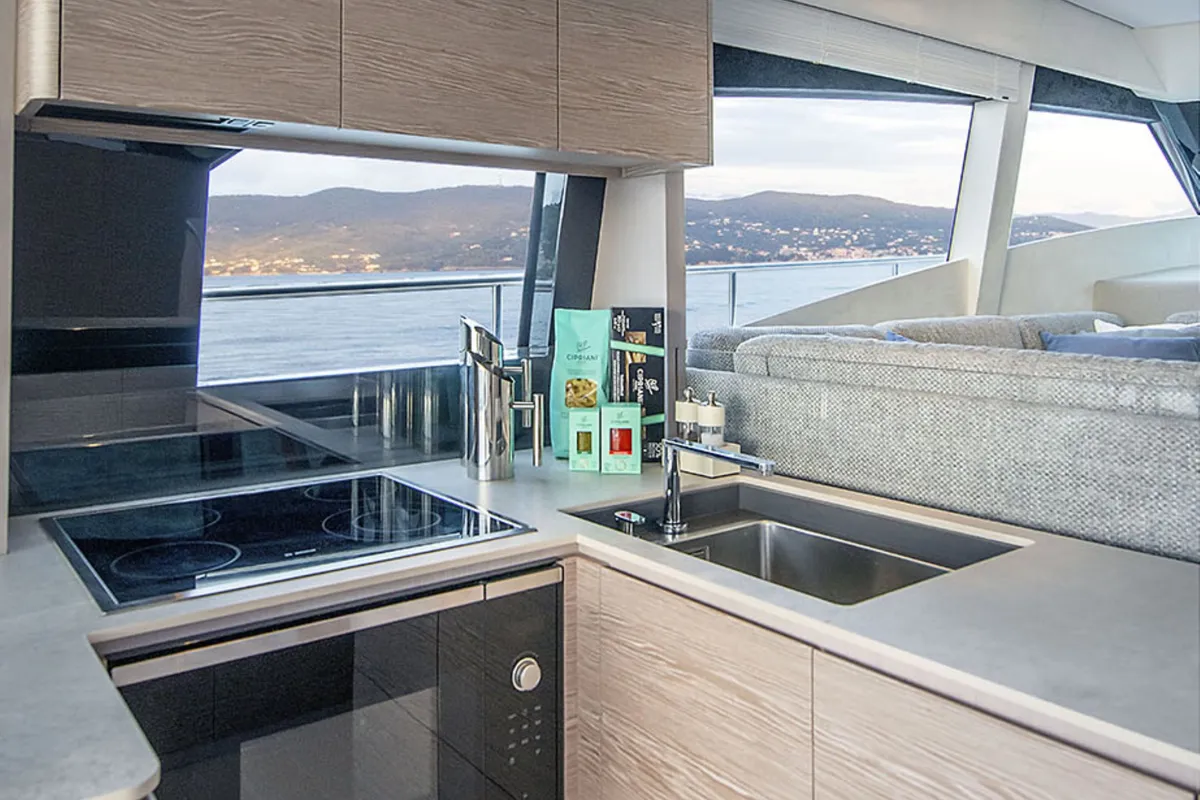 Galley of Anna, a Ferretti Yachts 500 yacht at Podstrana - Miljevac, Croatia