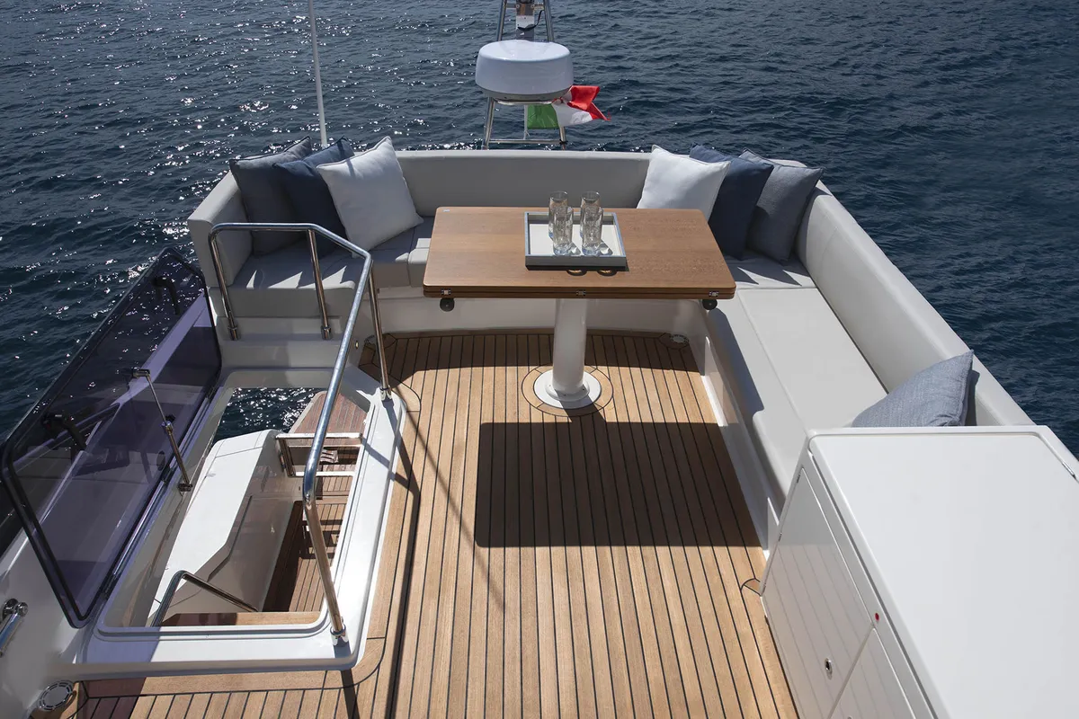 Deck of Anna, a Ferretti Yachts 500 yacht at Podstrana - Miljevac, Croatia