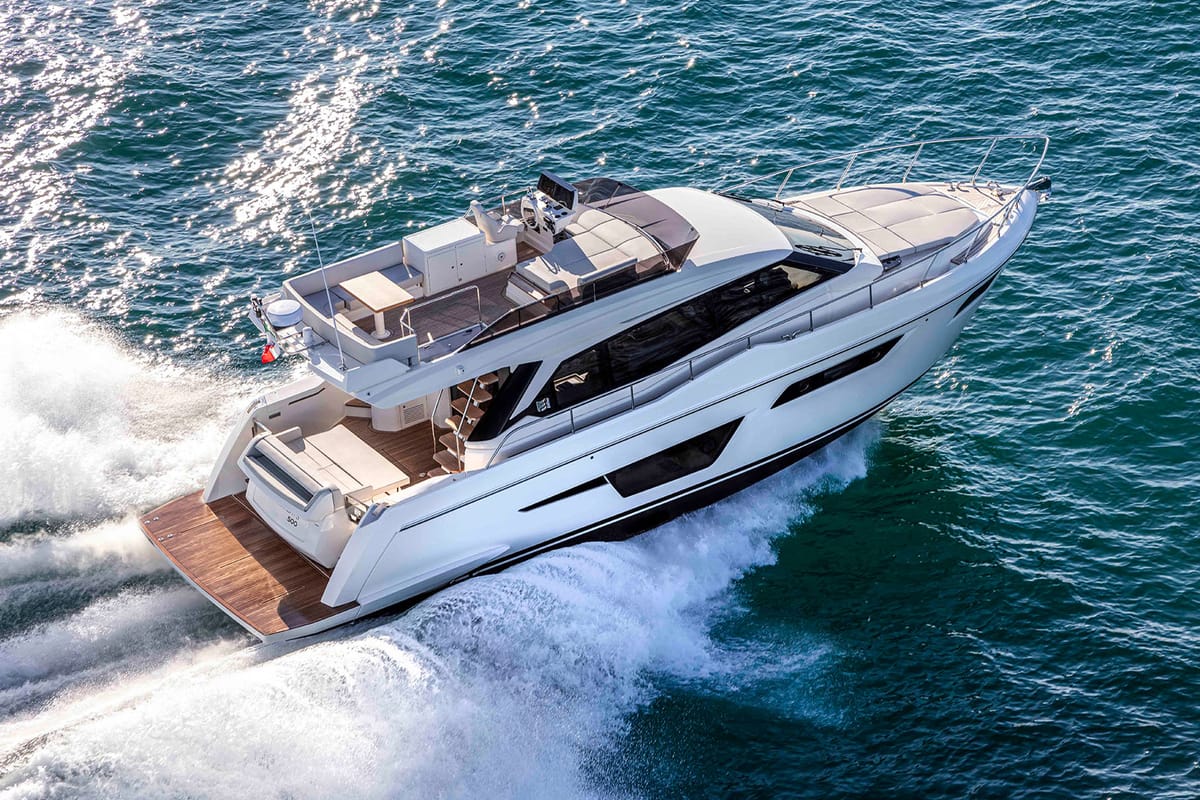Exterior view of Anna, a Ferretti Yachts 500 yacht at Podstrana - Miljevac, Croatia