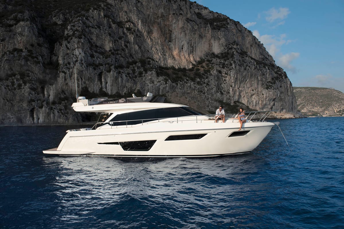 Exterior view of Anna, a Ferretti Yachts 500 yacht at Podstrana - Miljevac, Croatia