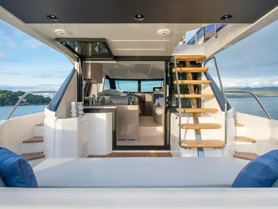 Deck of Anna, a Ferretti Yachts 500 yacht at Podstrana - Miljevac, Croatia
