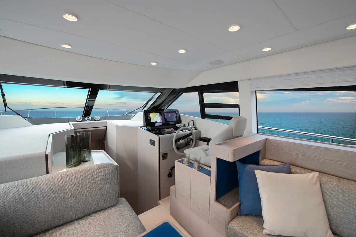 Cockpit of Anna, a Ferretti Yachts 500 yacht at Podstrana - Miljevac, Croatia