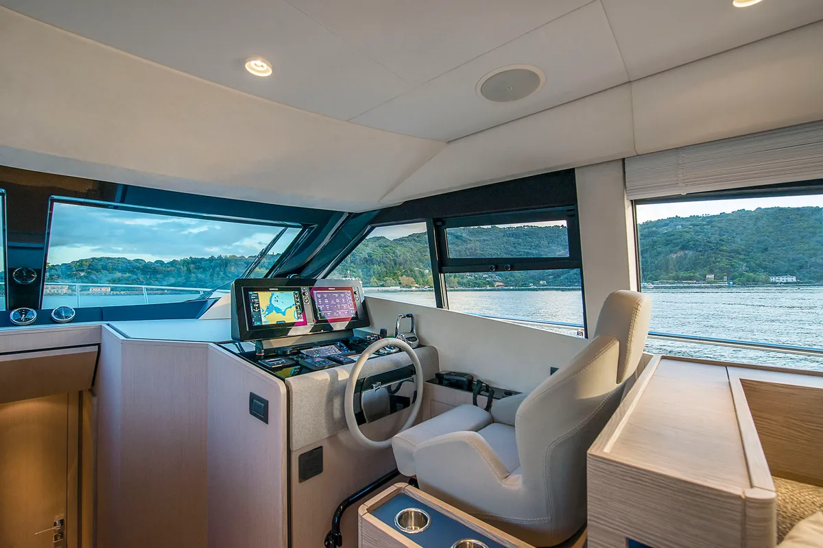 Cockpit of Anna, a Ferretti Yachts 500 yacht at Podstrana - Miljevac, Croatia