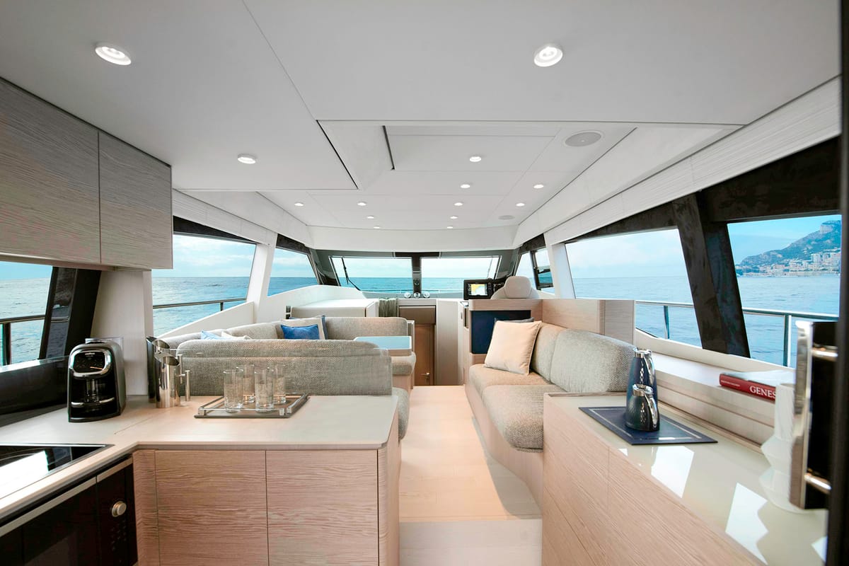 Cockpit of Anna, a Ferretti Yachts 500 yacht at Podstrana - Miljevac, Croatia