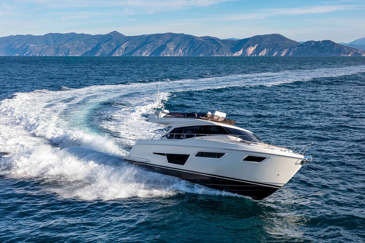 Exterior view of Anna, a Ferretti Yachts 500 yacht at Podstrana - Miljevac, Croatia
