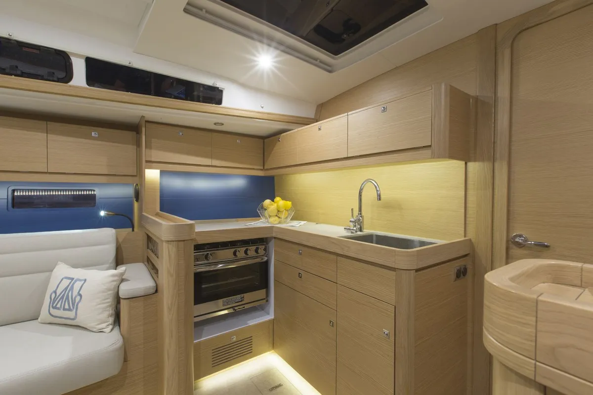 Galley of Nearchos, a Dufour 460 GL sailboat at Lavreotiki Municipal Unit, Greece