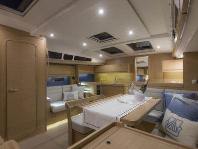 Salon of Nearchos, a Dufour 460 GL sailboat at Lavreotiki Municipal Unit, Greece
