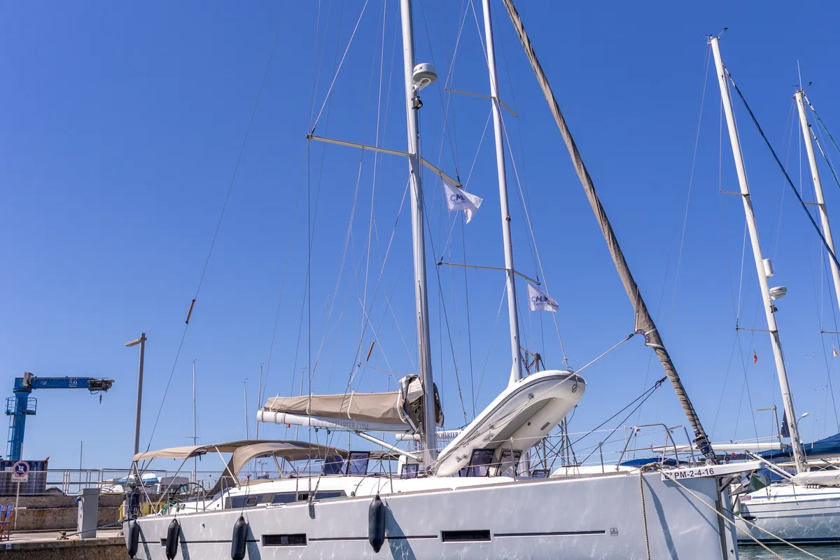 RUBIN, a Dufour Dufour 460 Grand Large sailboat at Port de Pollença, Spain