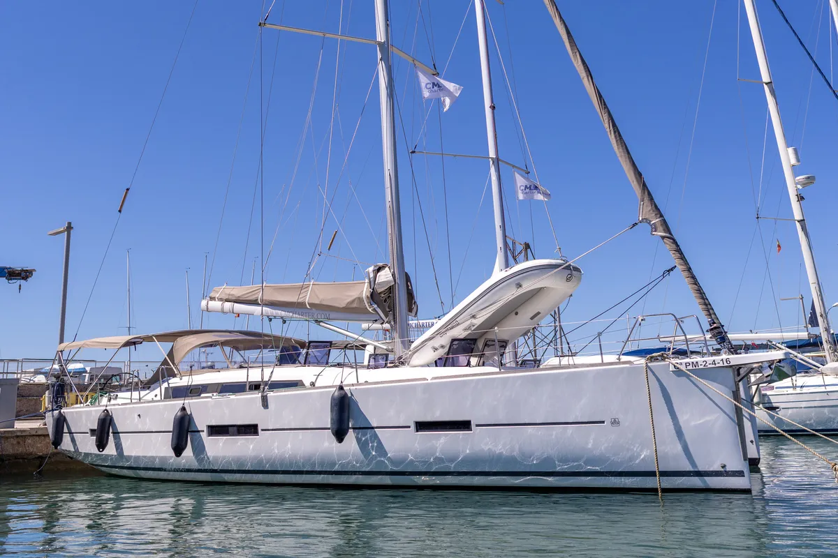 RUBIN, a Dufour Dufour 460 Grand Large sailboat at Port de Pollença, Spain