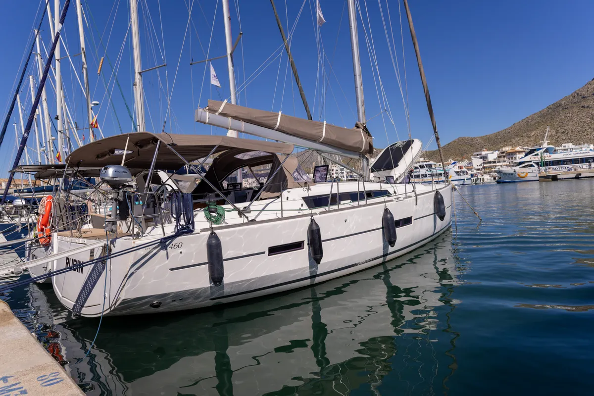 RUBIN, a Dufour Dufour 460 Grand Large sailboat at Port de Pollença, Spain