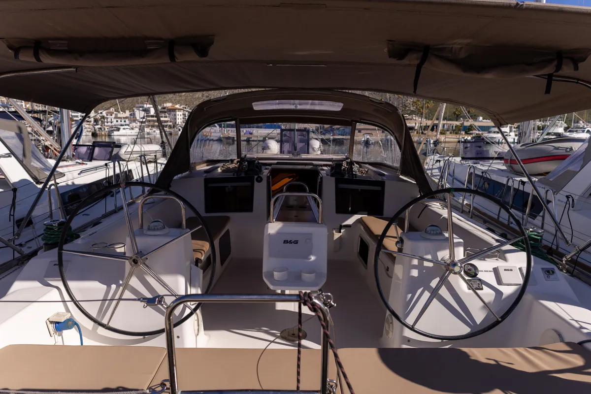 RUBIN, a Dufour Dufour 460 Grand Large sailboat at Port de Pollença, Spain