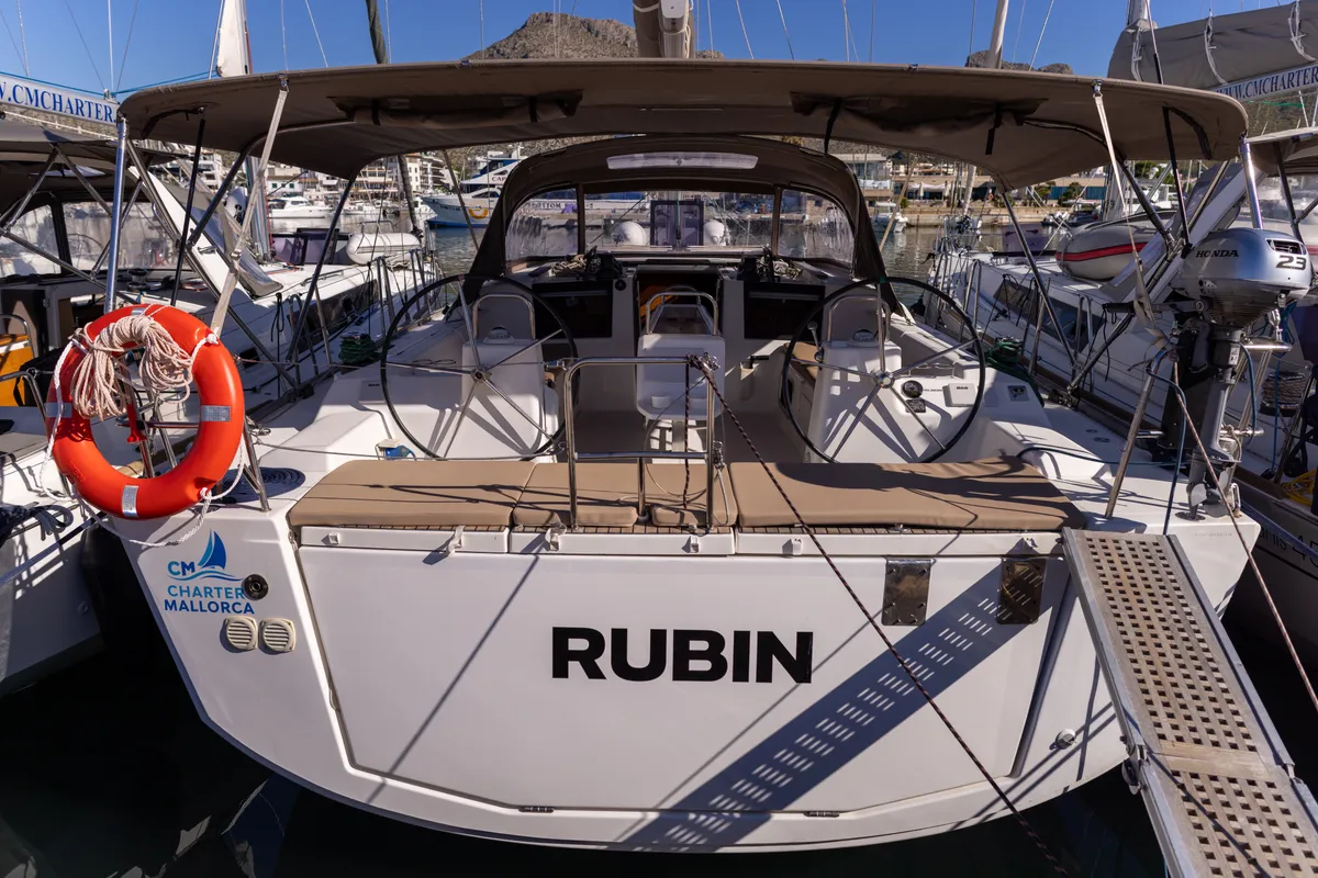 RUBIN, a Dufour Dufour 460 Grand Large sailboat at Port de Pollença, Spain