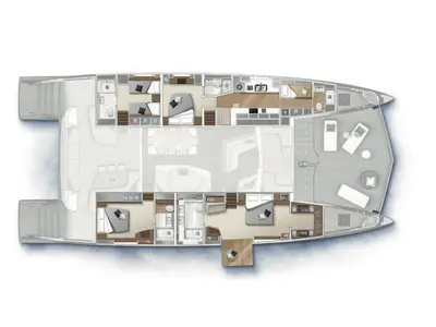 Floor plan of Zenit - First Class (PTP), a Lagoon Seventy 8 catamaran at Le Gosier, France