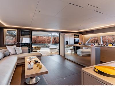 Salon of Zenit - First Class (PTP), a Lagoon Seventy 8 catamaran at Le Gosier, France