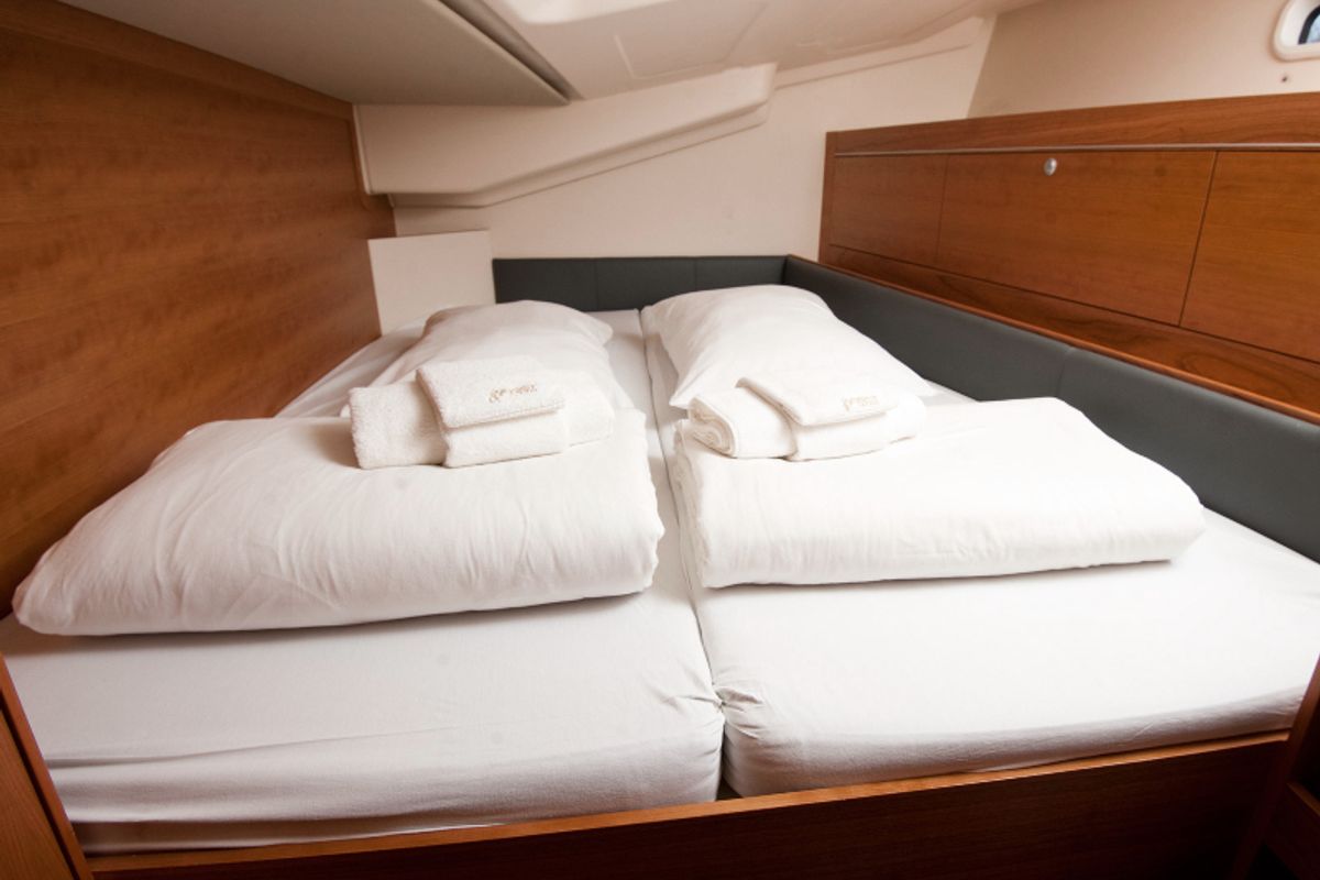 Cabin on FURIA, a Hanse Yachts Hanse 505 sailboat at Grad Kaštela, Croatia