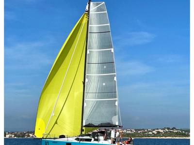Exterior view of Windrausch, a Pogo Structures Pogo 36 sailboat at Grad Biograd na Moru, Croatia