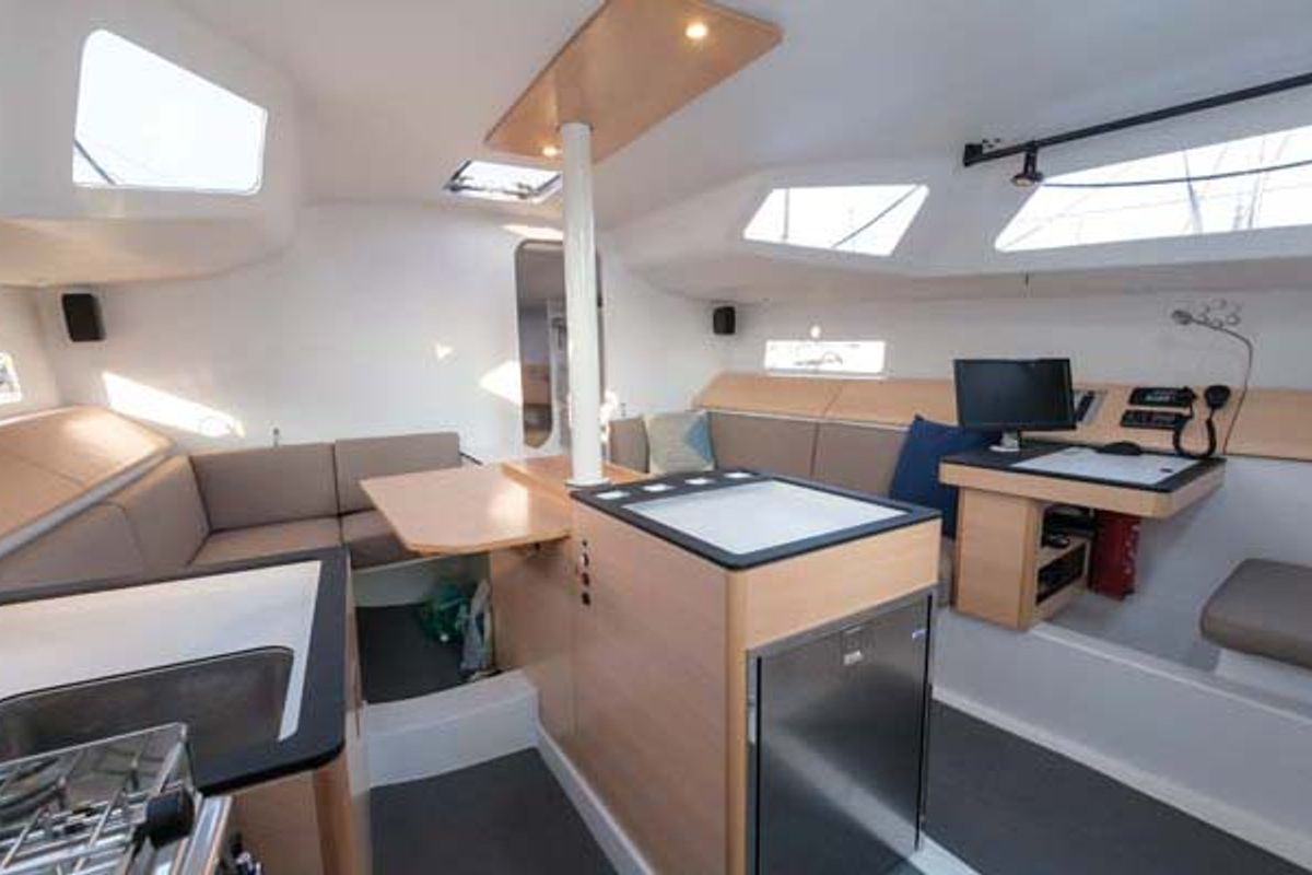 Salon of Windrausch, a Pogo Structures Pogo 36 sailboat at Grad Biograd na Moru, Croatia