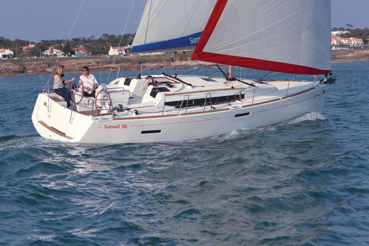 Exterior view of Sunsail 38 Classic, a Jeanneau Sun Odyssey 389 sailboat at Dubrovnik, Croatia