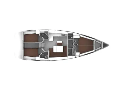 Floor plan of ALMA LIBRE IV, a Bavaria Cruiser 46 sailboat at Municipal Unit of Lefkada, Greece