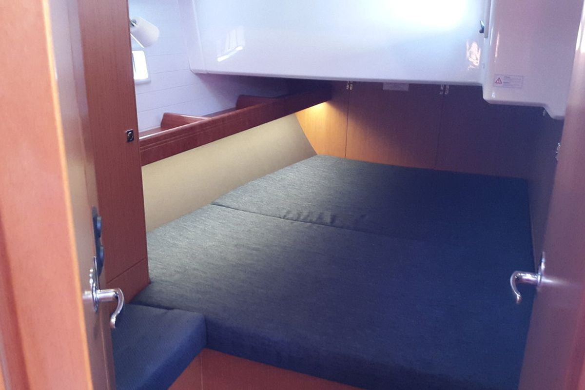 Cabin on Okyalos, a Bavaria Cruiser 46 sailboat at Lavreotiki Municipal Unit, Greece