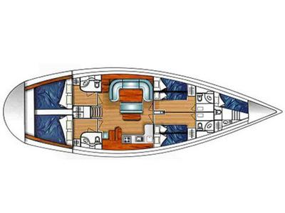 Floor plan of Joseph, a Ocean Star 51.2 sailboat at Athens, Greece