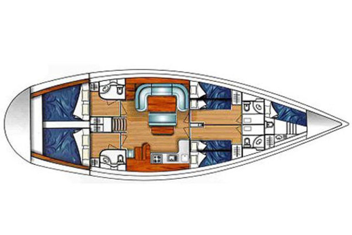 Floor plan of Joseph, a Ocean Star 51.2 sailboat at Athens, Greece