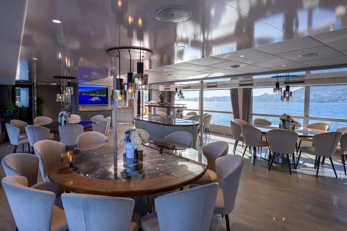 Salon of Adriatic King, a Gulet Motoryacht yacht at Split, Croatia
