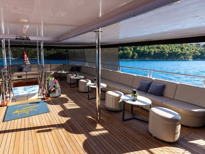 Deck of Adriatic King, a Gulet Motoryacht yacht at Split, Croatia